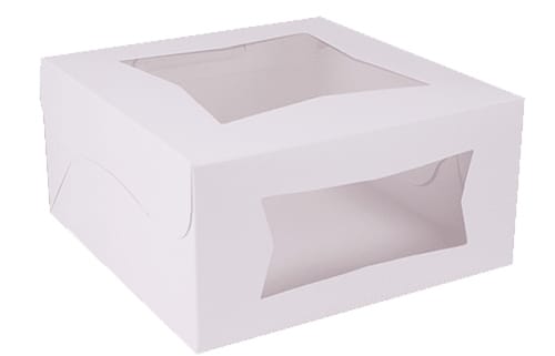 caja para pastel blanca ventana 12x12x5 100